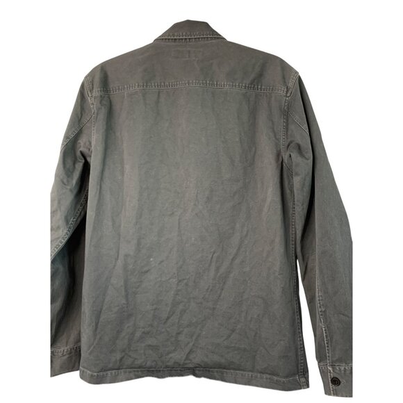 Allsaints Firebase Mens Large Olive Denim Shirt EUC Flap Pockets RII10585 - Picture 6 of 10